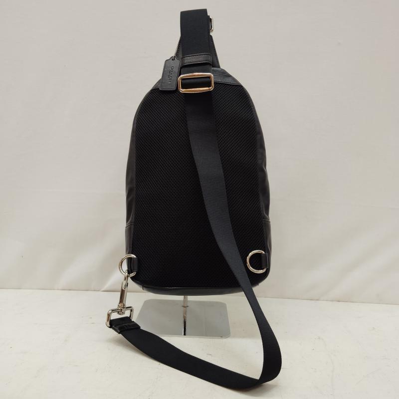 コーチ COACH ボディバッグ ボディバッグ チャールズ パック シグネチャー PVC コーティング キャンバス レザー F54787 - 黒 / ブラック / black X 灰 / グレー / gray メンズ USED 古着 中古 50168708