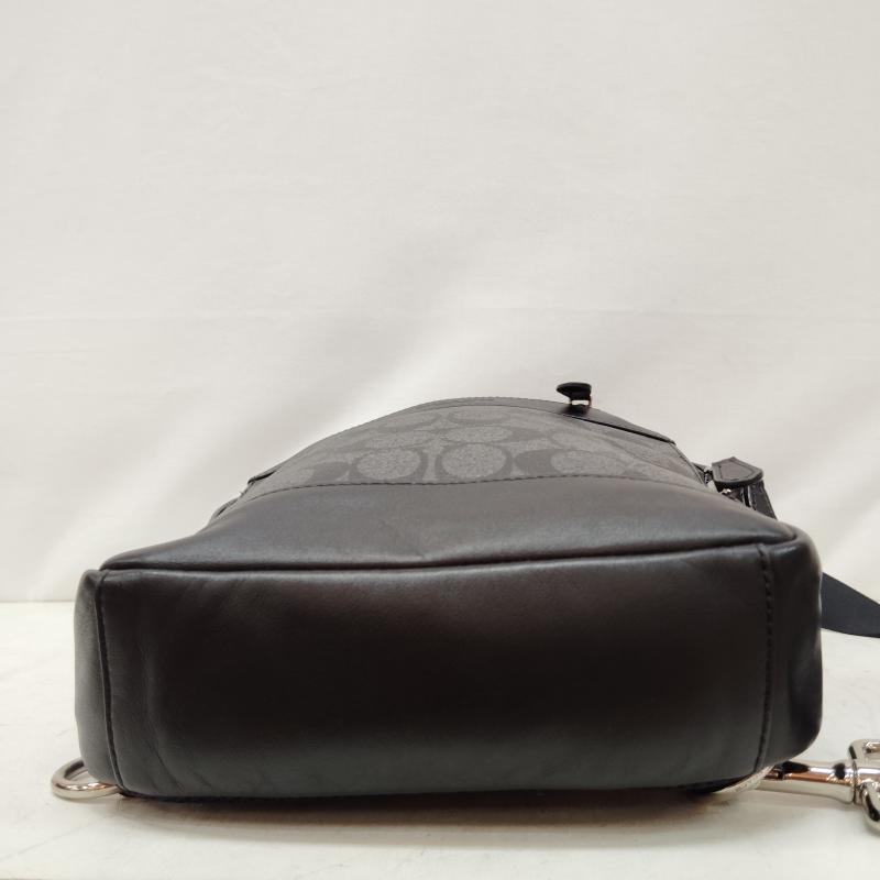 コーチ COACH ボディバッグ ボディバッグ チャールズ パック シグネチャー PVC コーティング キャンバス レザー F54787 - 黒 / ブラック / black X 灰 / グレー / gray メンズ USED 古着 中古 50168708