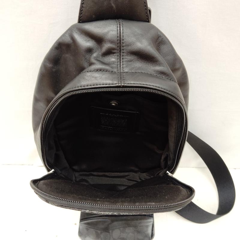コーチ COACH ボディバッグ ボディバッグ チャールズ パック シグネチャー PVC コーティング キャンバス レザー F54787 - 黒 / ブラック / black X 灰 / グレー / gray メンズ USED 古着 中古 50168708
