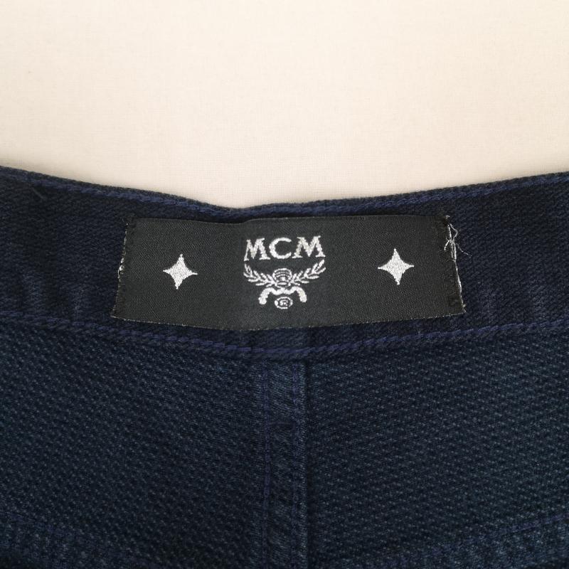 エムシーエム MCM パンツ デニム、ジーンズ 月桂樹ロゴ メタルプレート ストレート デニム パンツ ジーンズ 34インチ インディゴ / インディゴ / Indigo メンズ USED 古着 中古 50168712