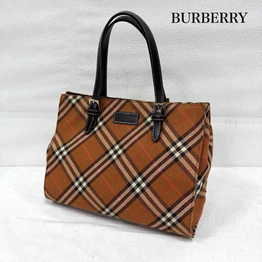 バーバリー BURBERRY ハンドバッグ ハンドバッグ ノバチェック ミニ トート ハンドバッグ ブルーレーベル キャンバス レザー - チェック X ロゴ、文字 茶 / ブラウン / brown X 橙 / オレンジ / orange X ベージュ / ベージュ / beige レディース USED 古着 中古 50168716