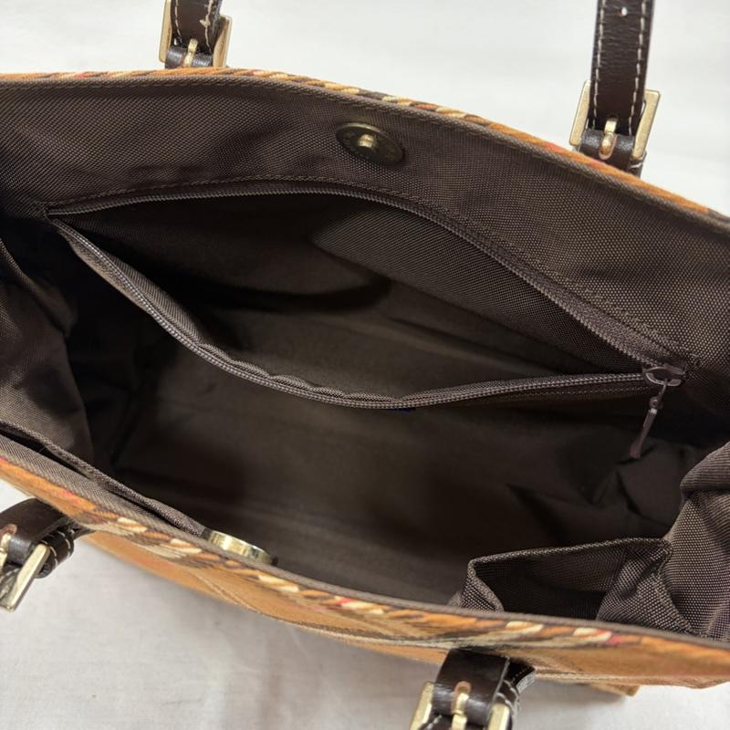 バーバリー BURBERRY ハンドバッグ ハンドバッグ ノバチェック ミニ トート ハンドバッグ ブルーレーベル キャンバス レザー - チェック X ロゴ、文字 茶 / ブラウン / brown X 橙 / オレンジ / orange X ベージュ / ベージュ / beige レディース USED 古着 中古 50168716