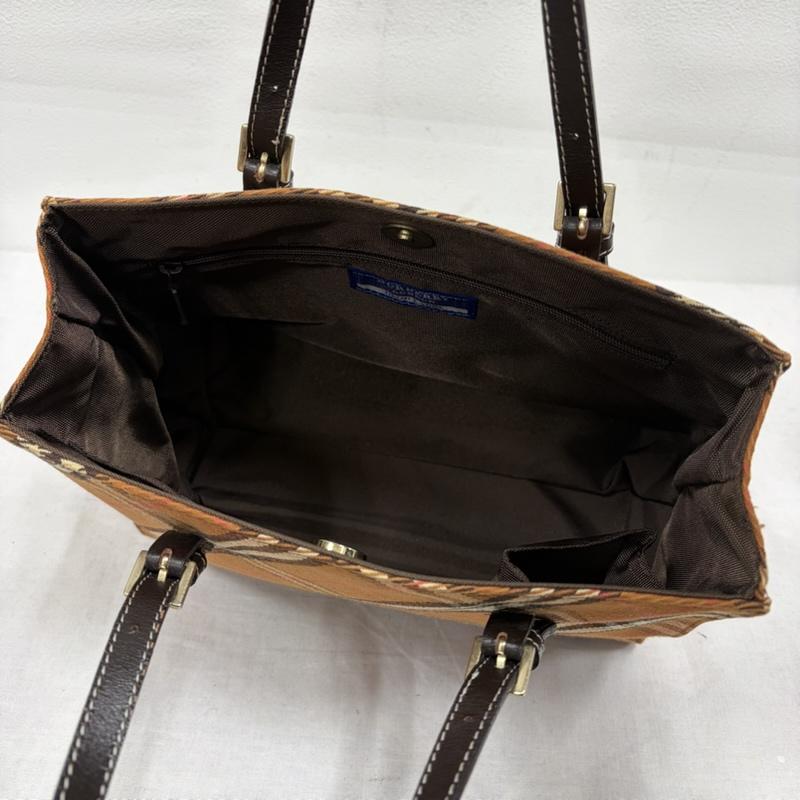 バーバリー BURBERRY ハンドバッグ ハンドバッグ ノバチェック ミニ トート ハンドバッグ ブルーレーベル キャンバス レザー - チェック X ロゴ、文字 茶 / ブラウン / brown X 橙 / オレンジ / orange X ベージュ / ベージュ / beige レディース USED 古着 中古 50168716