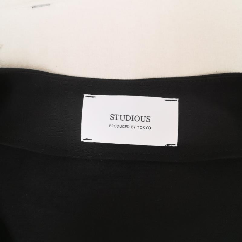ステュディオス STUDIOUS シャツ、ブラウス 長袖 日本製 ハーフジップ ノーカラー プルオーバー シャツ 108100016 3 黒 / ブラック / black メンズ USED 古着 中古 50168720