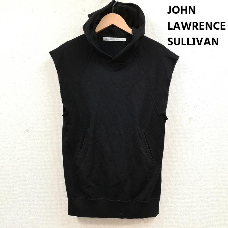 ジョンローレンスサリバン JOHN LAWRENCE SULLIVAN パーカー 半袖 日本製 カットオフ 切りっぱなし ノースリーブ スウェット パーカー 5A018 09-68 36 黒 / ブラック / black メンズ USED 古着 中古 50168722