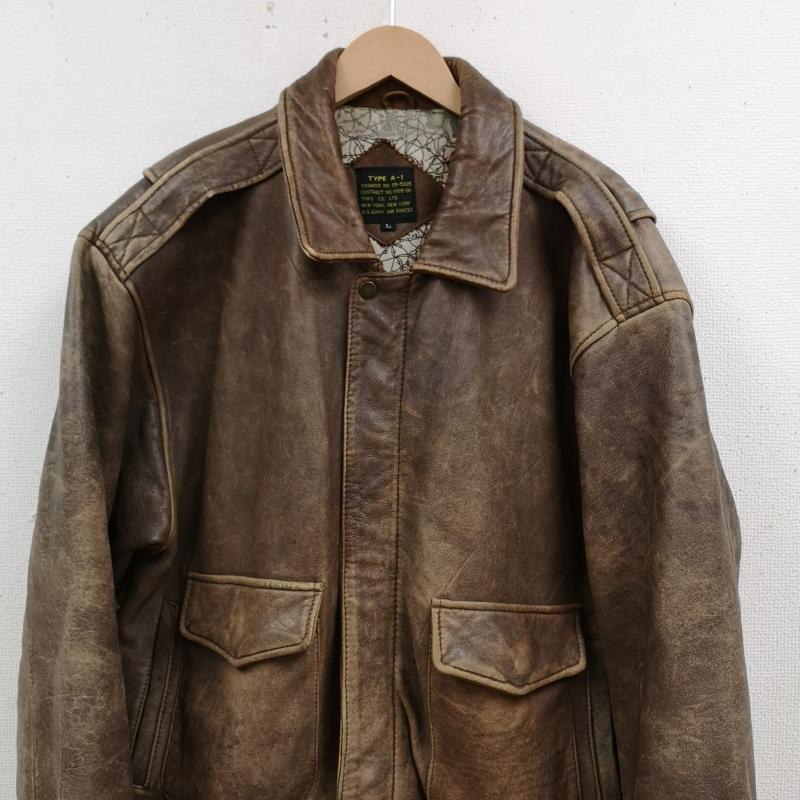 古着 USED ジャケット、上着 レザージャケット TYPE A-1 羊革 ミリタリー 軍物 レザー ジャケット 革ジャン L 茶 / ブラウン / brown メンズ USED 古着 中古 50168725