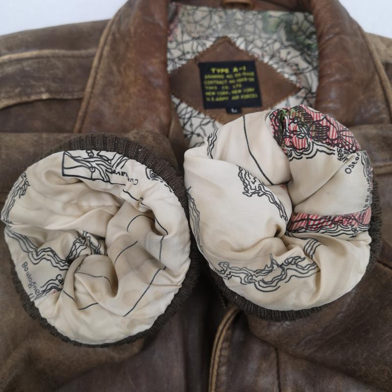 古着 USED ジャケット、上着 レザージャケット TYPE A-1 羊革 ミリタリー 軍物 レザー ジャケット 革ジャン L 茶 / ブラウン / brown メンズ USED 古着 中古 50168725