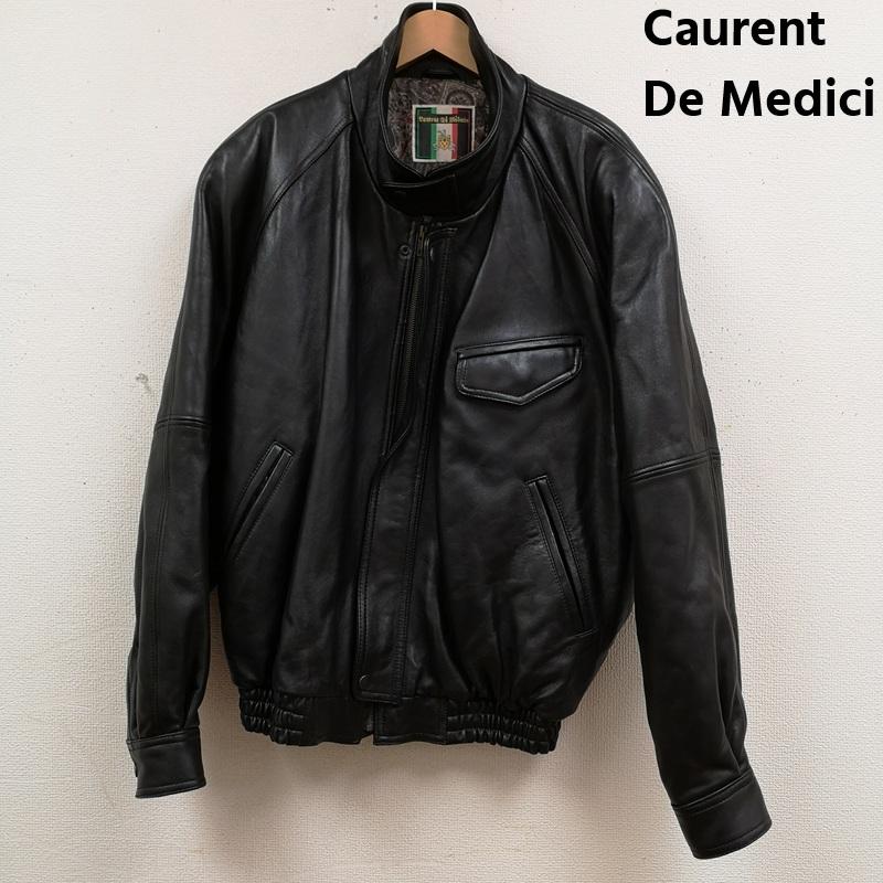 古着 USED ジャケット、上着 レザージャケット Caurent De Medici イタリア製 羊革 ラム レザー ジャケット 革ジャン XL 黒 / ブラック / black メンズ USED 古着 中古 50168727