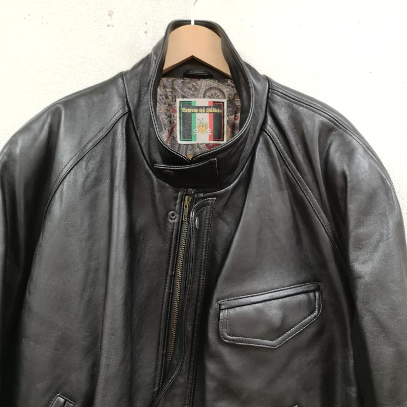 古着 USED ジャケット、上着 レザージャケット Caurent De Medici イタリア製 羊革 ラム レザー ジャケット 革ジャン XL 黒 / ブラック / black メンズ USED 古着 中古 50168727
