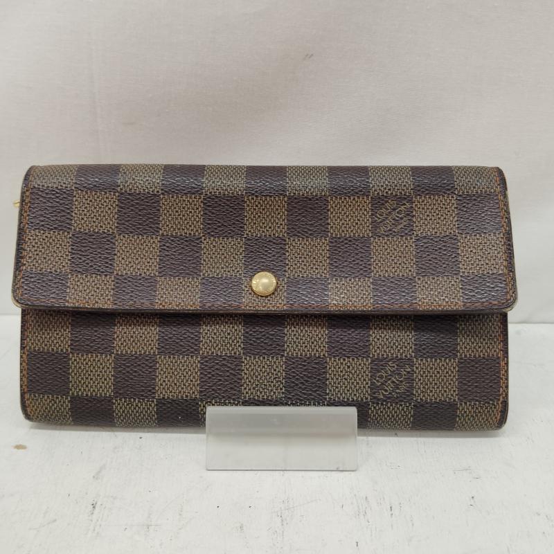 ルイヴィトン LOUIS VUITTON 財布 長財布 ダミエ エベヌ ポルト フォイユ サラ CA0045 - 茶 / ブラウン / brown X ベージュ / ベージュ / beige レディース USED 古着 中古 50168739