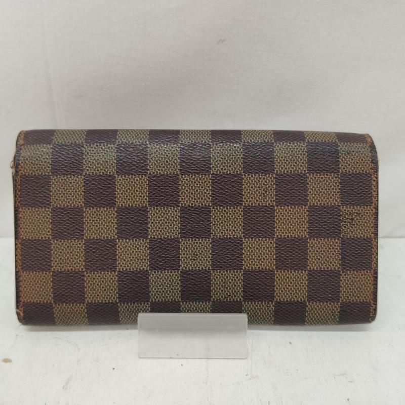 ルイヴィトン LOUIS VUITTON 財布 長財布 ダミエ エベヌ ポルト フォイユ サラ CA0045 - 茶 / ブラウン / brown X ベージュ / ベージュ / beige レディース USED 古着 中古 50168739