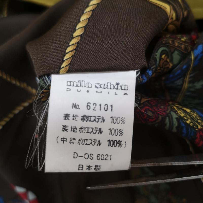 ミラ・ショーン mila schon コート コート一般 日本製 切り替え レイヤード風 スタンドカラー ロング コート 40 カーキ / カーキ / khaki レディース USED 古着 中古 50168743