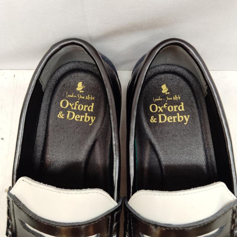 レザー レザー 革靴 革靴 London Shoe Make Oxford and Derby レザー コイン ローファー UK：8 白 / ホワイト / white X 黒 / ブラック / black メンズ USED 古着 中古 50168744
