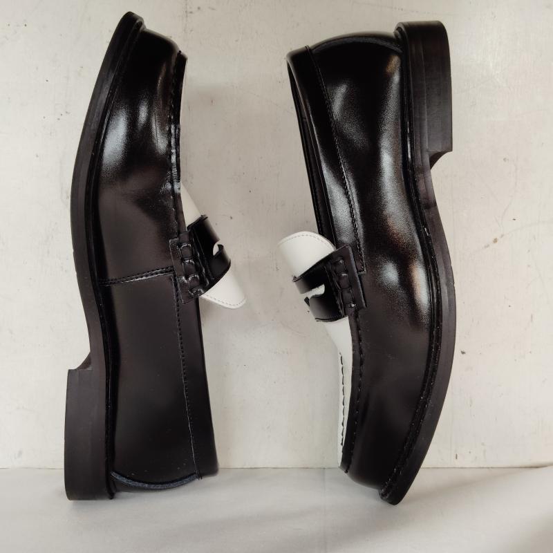 レザー レザー 革靴 革靴 London Shoe Make Oxford and Derby レザー コイン ローファー UK：8 白 / ホワイト / white X 黒 / ブラック / black メンズ USED 古着 中古 50168744