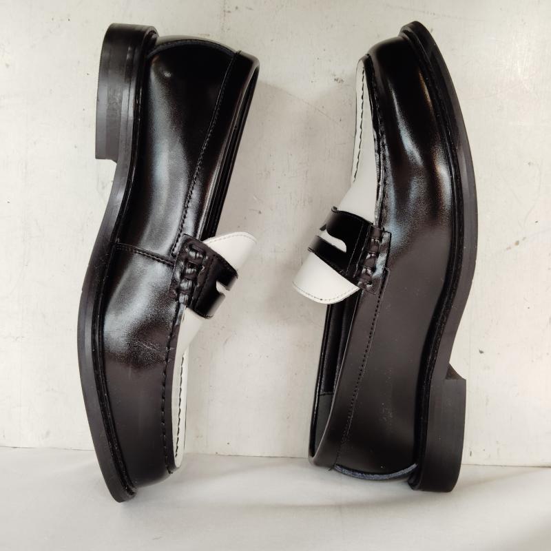 レザー レザー 革靴 革靴 London Shoe Make Oxford and Derby レザー コイン ローファー UK：8 白 / ホワイト / white X 黒 / ブラック / black メンズ USED 古着 中古 50168744