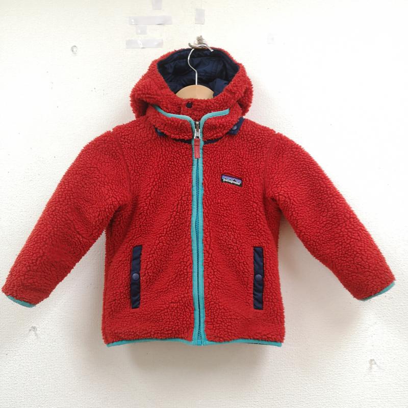 パタゴニア patagonia ジャケット、上着 ジャンパー、ブルゾン リバーシブル 2WAY ボーダー ボア ジャケット 61160 4 青 / ブルー / blue X 赤 / レッド / red ボーイズ USED 古着 中古 50168748
