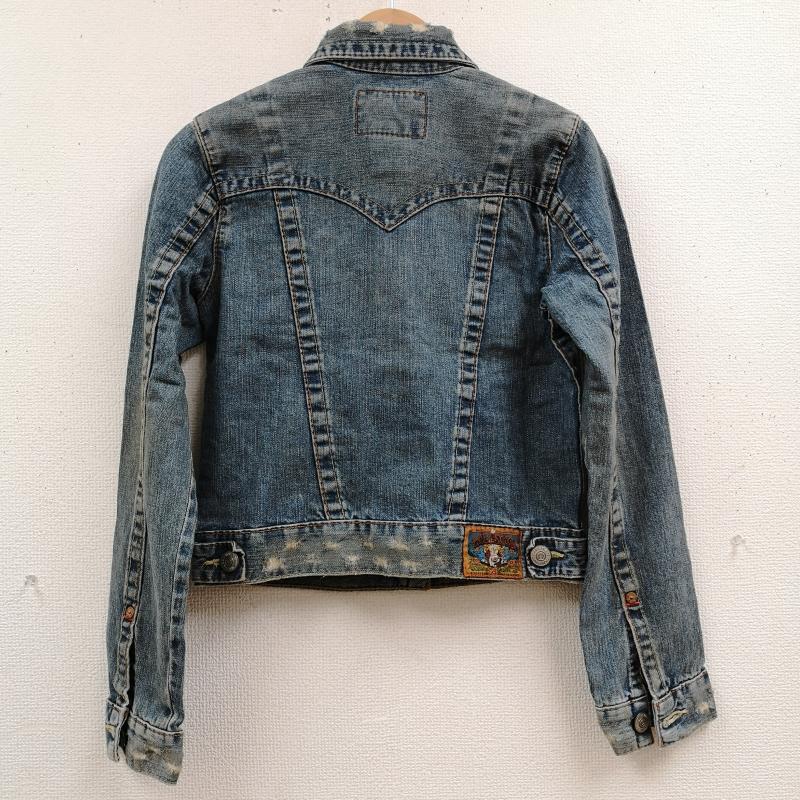 トゥルーレリジョン TRUE RELIGION ジャケット、上着 ジャンパー、ブルゾン ホースシューステッチ ダメージ加工 ショート丈 デニム ジャケット Gジャン XS インディゴ / インディゴ / Indigo レディース USED 古着 中古 50168753