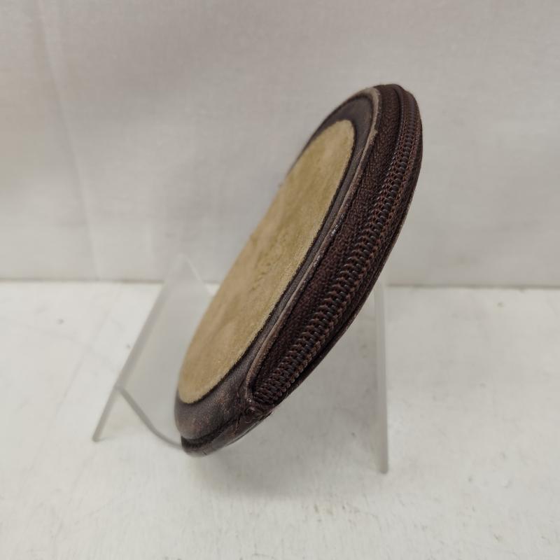 ロエベ LOEWE 財布 コンパクト財布 ラウンド コイン ケース 小銭入れ アナグラム スエード - 茶 / ブラウン / brown X ベージュ / ベージュ / beige メンズ USED 古着 中古 50168766