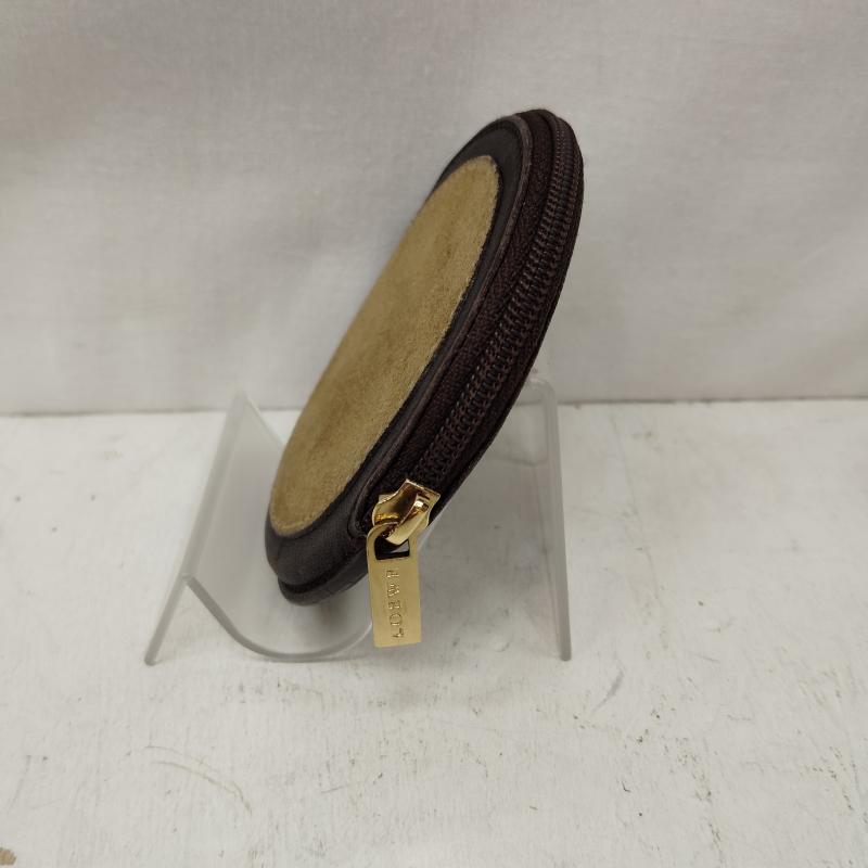 ロエベ LOEWE 財布 コンパクト財布 ラウンド コイン ケース 小銭入れ アナグラム スエード - 茶 / ブラウン / brown X ベージュ / ベージュ / beige メンズ USED 古着 中古 50168766