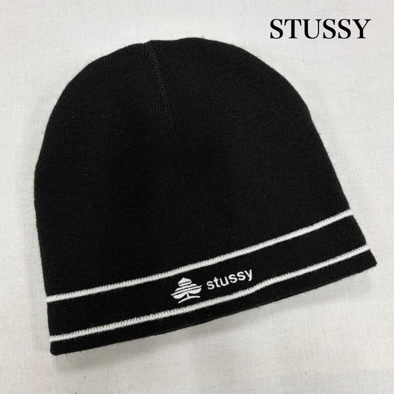 ステューシー STUSSY 帽子 ニット帽 Clover Skullcap ビーニー ロゴ 刺繍 ニット 帽子 - ロゴ、文字 X 刺繍 黒 / ブラック / black X 白 / ホワイト / white メンズ USED 古着 中古 50168778