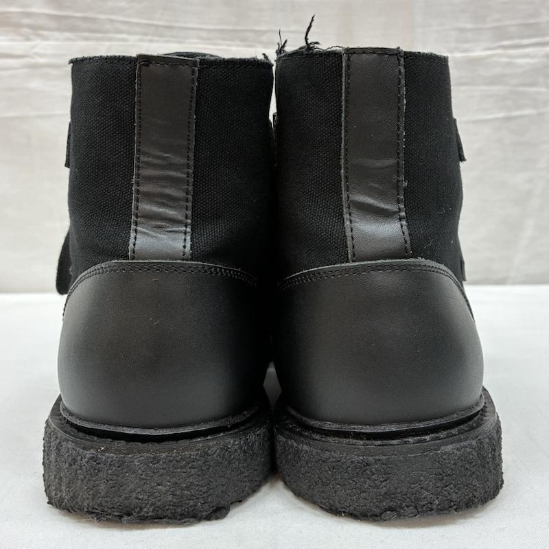 ヨウジヤマモトプールオム Yohji Yamamoto POUR HOMME ブーツ ショートブーツ 24AW プラットフォーム シューズ HO-E03-060-1-04 コットン キャンバス カウレザー ラバーソール 27.0cm メンズ USED 古着 中古 50168782