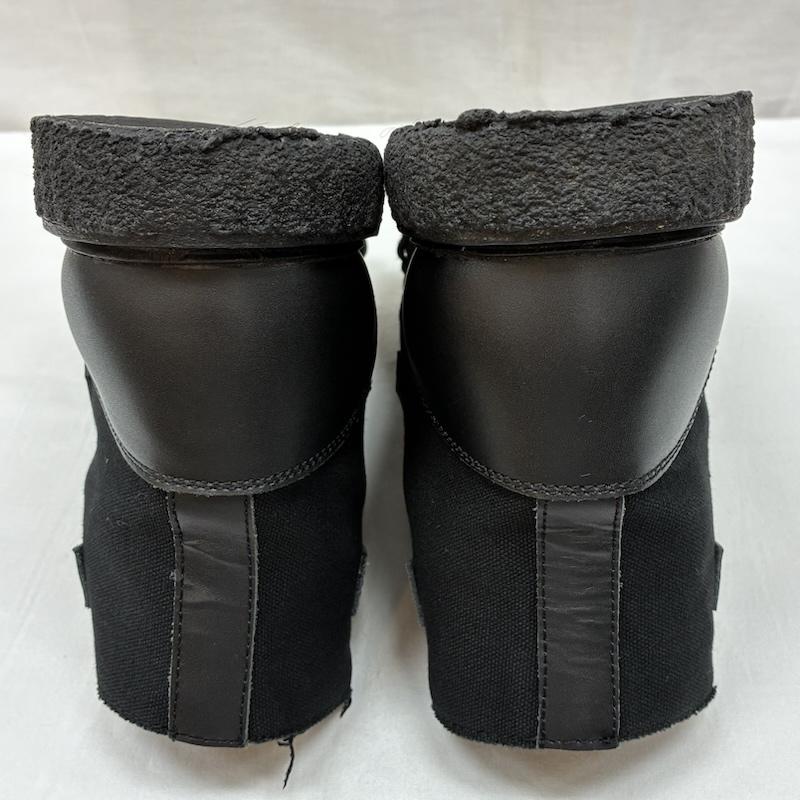 ヨウジヤマモトプールオム Yohji Yamamoto POUR HOMME ブーツ ショートブーツ 24AW プラットフォーム シューズ HO-E03-060-1-04 コットン キャンバス カウレザー ラバーソール 27.0cm メンズ USED 古着 中古 50168782