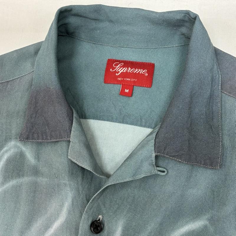 シュプリーム Supreme シャツ、ブラウス 半袖 21ss FUCK RAYON S/S SHIRT Teal キャンドル オープンカラー レーヨン シャツ M メンズ USED 古着 中古 50168784