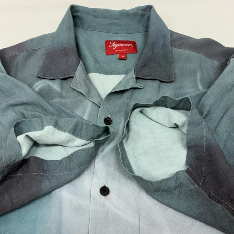 シュプリーム Supreme シャツ、ブラウス 半袖 21ss FUCK RAYON S/S SHIRT Teal キャンドル オープンカラー レーヨン シャツ M メンズ USED 古着 中古 50168784