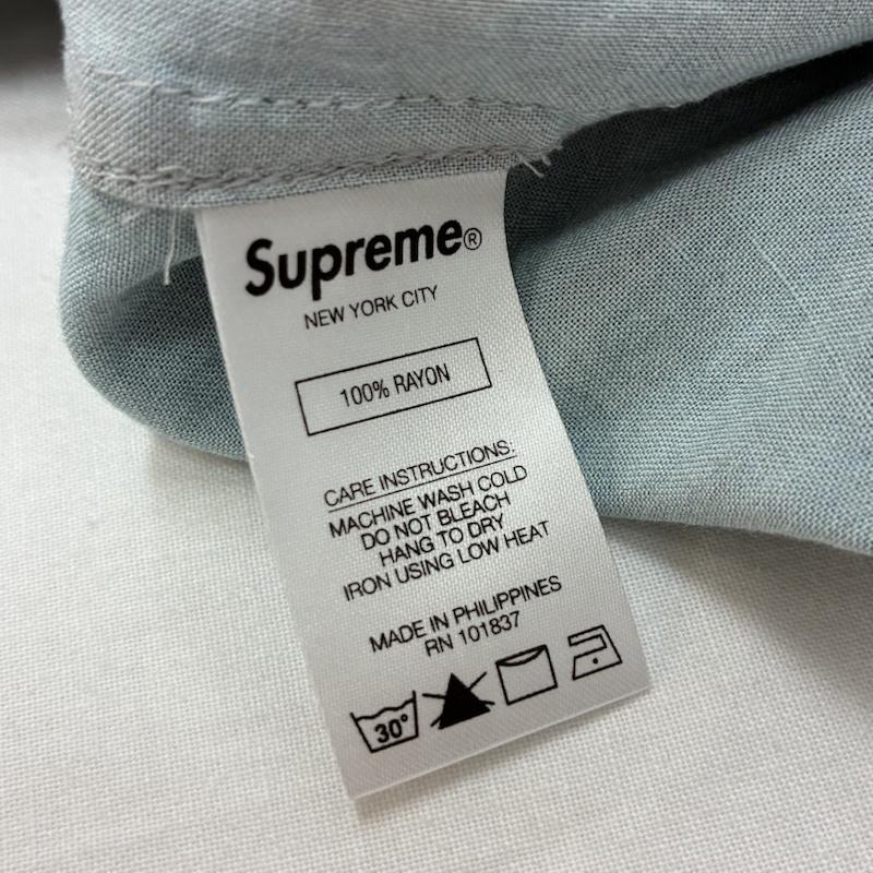 シュプリーム Supreme シャツ、ブラウス 半袖 21ss FUCK RAYON S/S SHIRT Teal キャンドル オープンカラー レーヨン シャツ M メンズ USED 古着 中古 50168784
