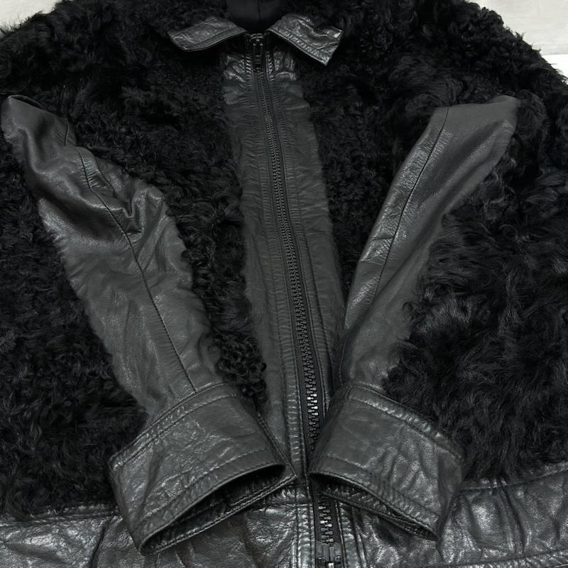 ヴィンテージ VINTAGE ジャケット、上着 レザージャケット クマジャン レザー ボア ファー グリズリー ジャケット L メンズ USED 古着 中古 50168793