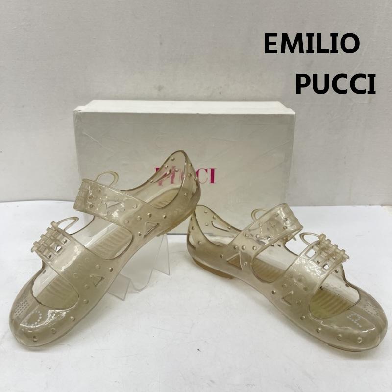 エミリオプッチ EMILIO PUCCI サンダル サンダル ヴィンテージ ラバークリア サンダル PLASTIC TRASPARENT 743165 25.0cm オフホワイト / オフホワイト / レディース USED 古着 中古 50168795