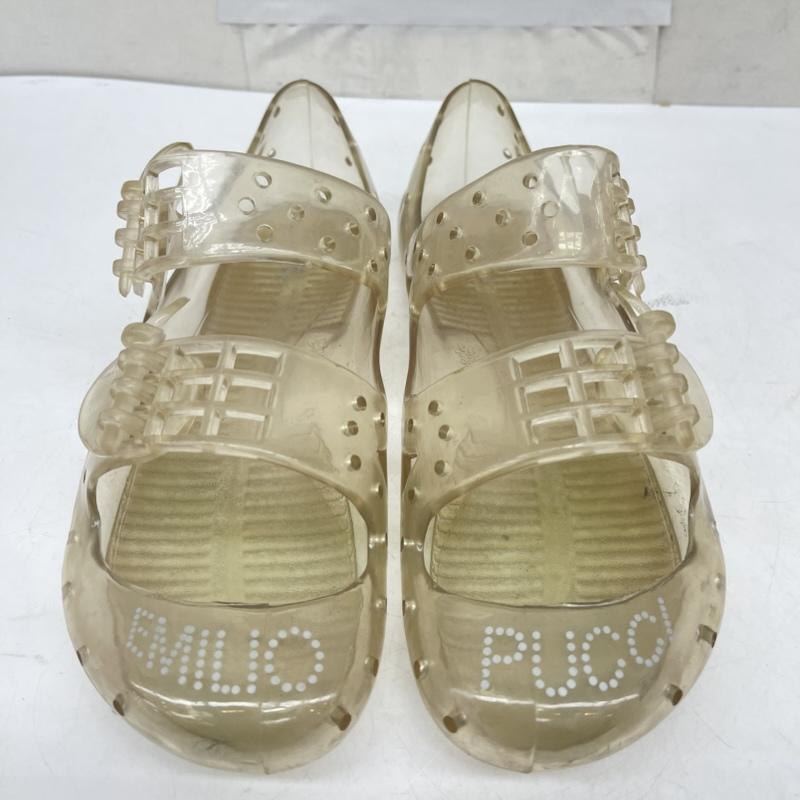 エミリオプッチ EMILIO PUCCI サンダル サンダル ヴィンテージ ラバークリア サンダル PLASTIC TRASPARENT 743165 25.0cm オフホワイト / オフホワイト / レディース USED 古着 中古 50168795