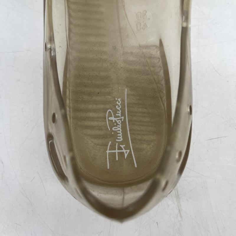 エミリオプッチ EMILIO PUCCI サンダル サンダル ヴィンテージ ラバークリア サンダル PLASTIC TRASPARENT 743165 25.0cm オフホワイト / オフホワイト / レディース USED 古着 中古 50168795