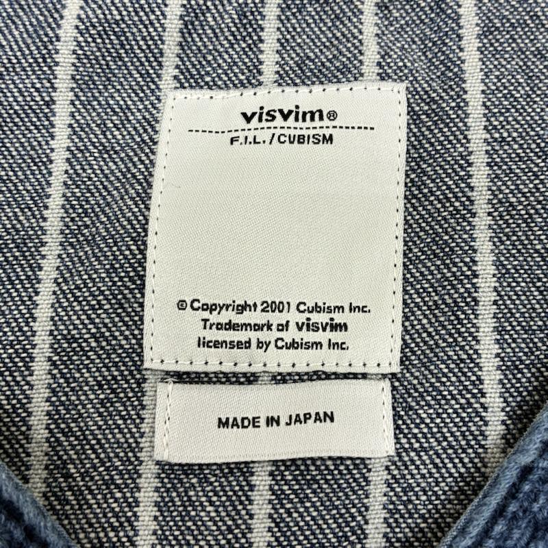 ビズビム VISVIM シャツ、ブラウス 半袖 16ss DUGOUT SHIRT S/S INDIGO STRIPE 0116105011020 デニム ベースボール シャツ 3 メンズ USED 古着 中古 50168803