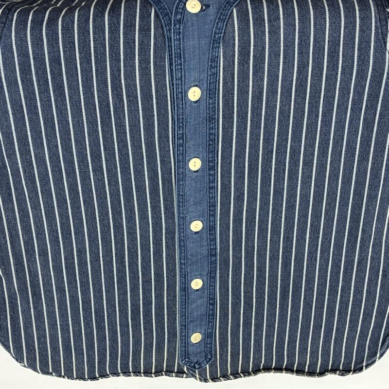 ビズビム VISVIM シャツ、ブラウス 半袖 16ss DUGOUT SHIRT S/S INDIGO STRIPE 0116105011020 デニム ベースボール シャツ 3 メンズ USED 古着 中古 50168803