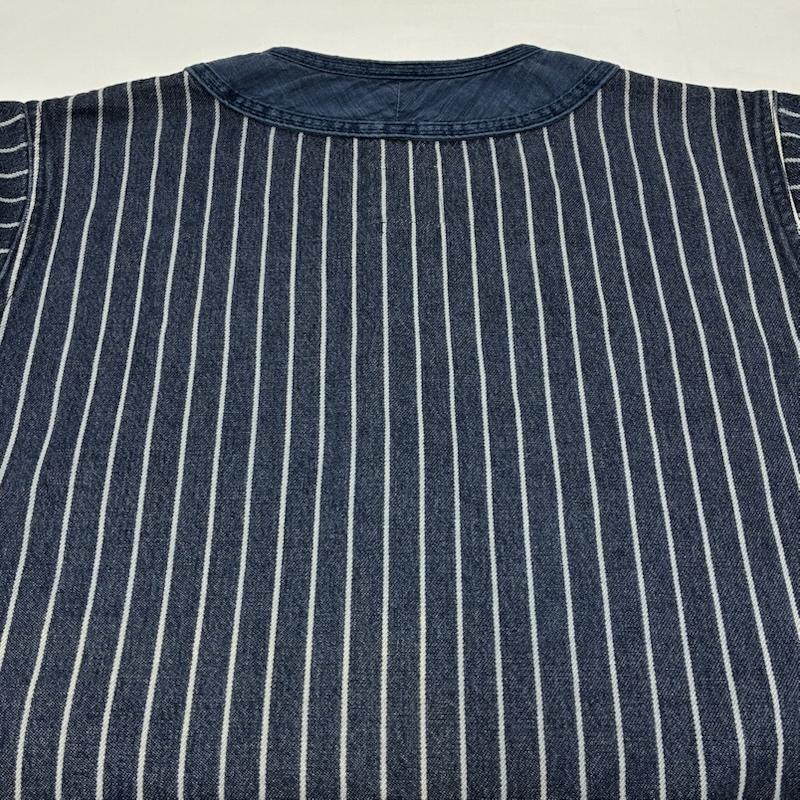 ビズビム VISVIM シャツ、ブラウス 半袖 16ss DUGOUT SHIRT S/S INDIGO STRIPE 0116105011020 デニム ベースボール シャツ 3 メンズ USED 古着 中古 50168803
