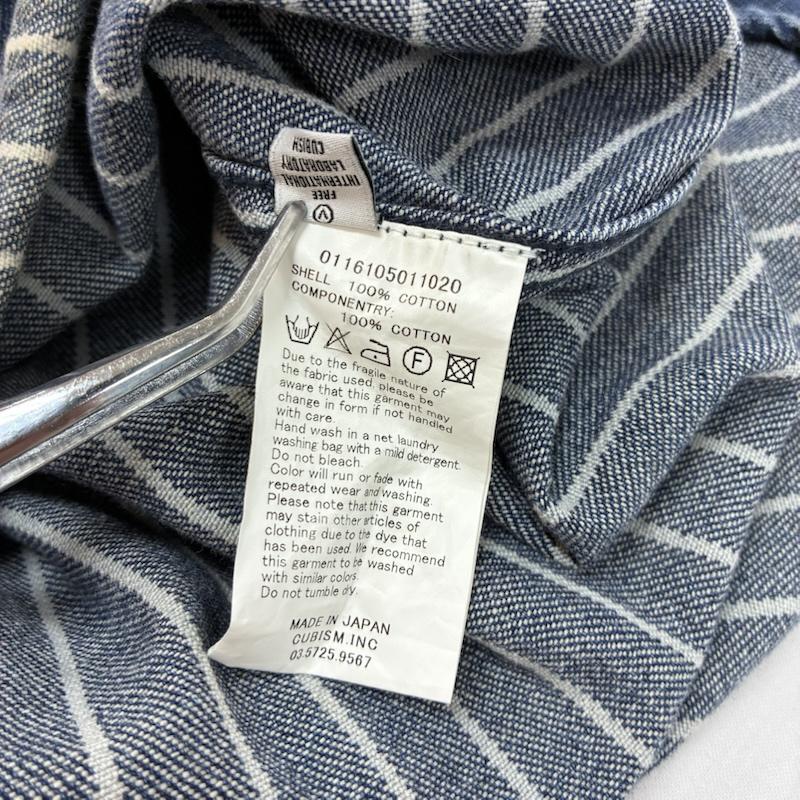 ビズビム VISVIM シャツ、ブラウス 半袖 16ss DUGOUT SHIRT S/S INDIGO STRIPE 0116105011020 デニム ベースボール シャツ 3 メンズ USED 古着 中古 50168803
