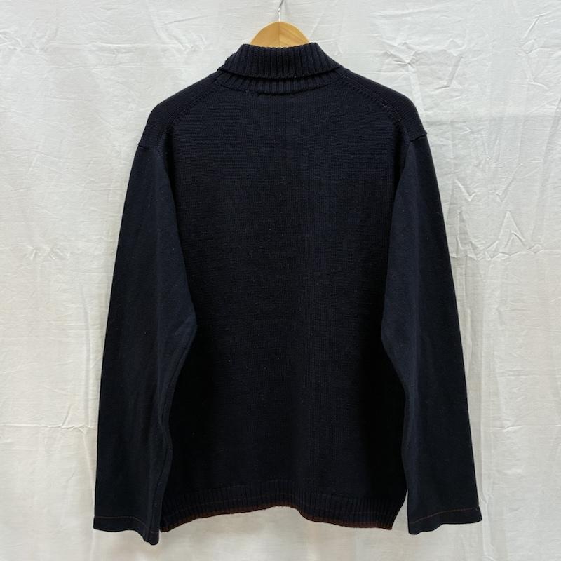 ワイズフォーメン Y s for men ニット、セーター 長袖 90s OLD ARCHIVE 茶タグ 袖 切替 リブライン ハイネック ニット セーター - メンズ USED 古着 中古 50168804
