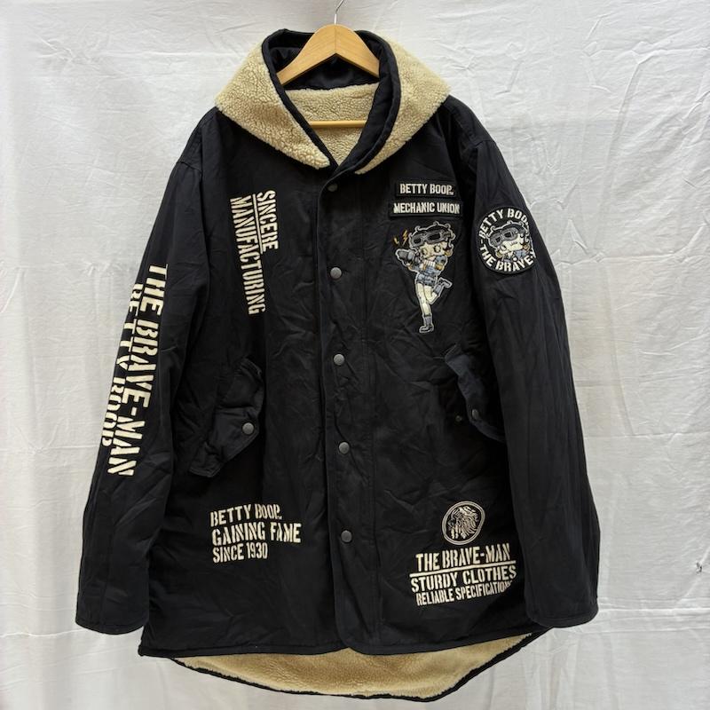 古着 USED コート コート一般 The Brave-Man ブレイブマン Betty Boop リバーシブル モッズコート フェイクムートン ボア XXL メンズ USED 古着 中古 50168805