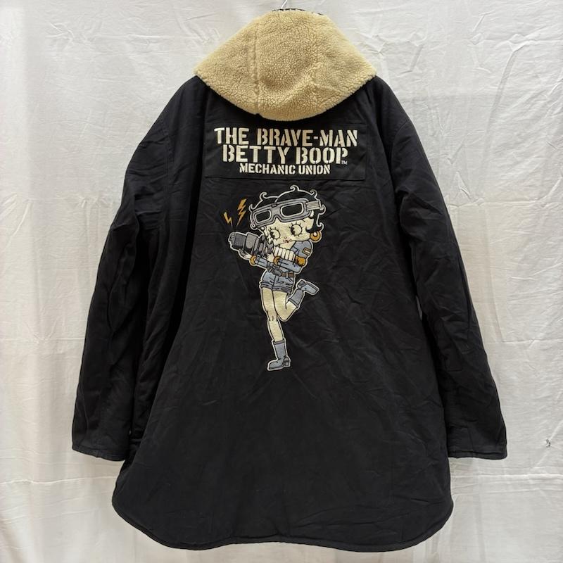 古着 USED コート コート一般 The Brave-Man ブレイブマン Betty Boop リバーシブル モッズコート フェイクムートン ボア XXL メンズ USED 古着 中古 50168805