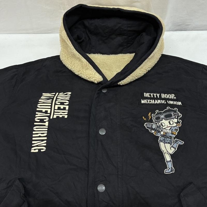 古着 USED コート コート一般 The Brave-Man ブレイブマン Betty Boop リバーシブル モッズコート フェイクムートン ボア XXL メンズ USED 古着 中古 50168805
