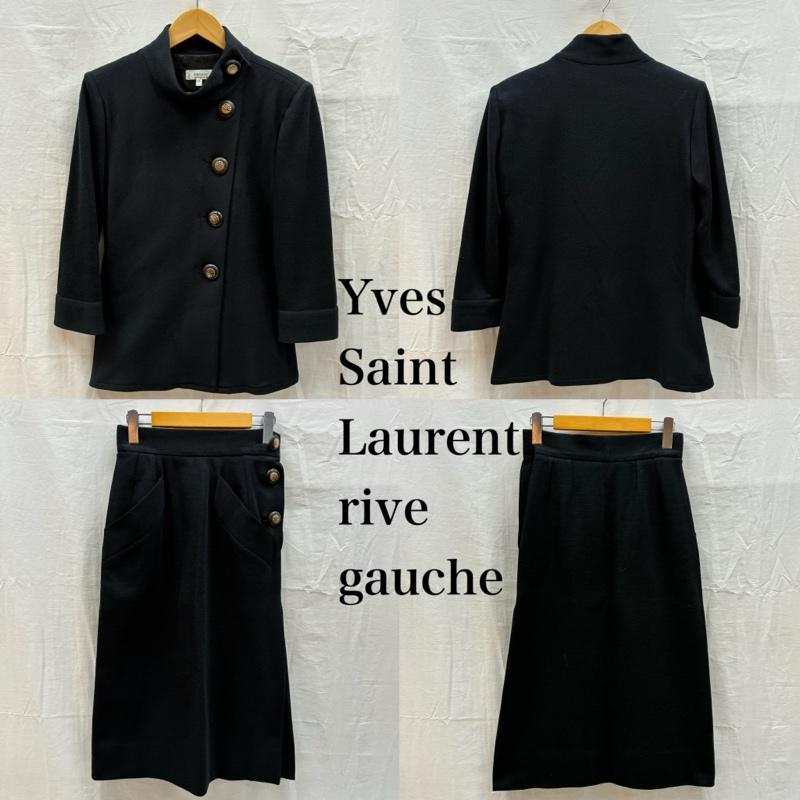 イヴサンローラン Yves Saint Laurent スーツ スーツ rive gauche 90s OLD ARICHIVE 斜め配置 金ボタン ジャケット 36 スカート 34 セットアップ スーツ - レディース USED 古着 中古 50168806