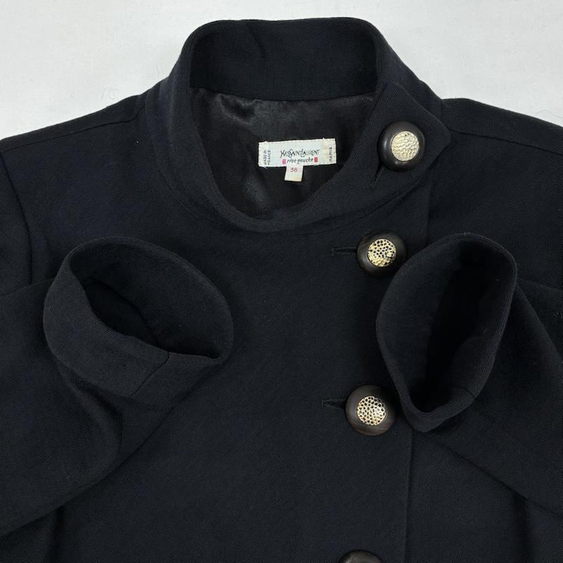 イヴサンローラン Yves Saint Laurent スーツ スーツ rive gauche 90s OLD ARICHIVE 斜め配置 金ボタン ジャケット 36 スカート 34 セットアップ スーツ - レディース USED 古着 中古 50168806