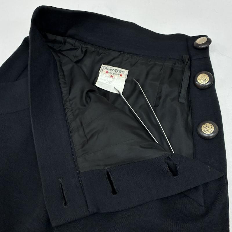 イヴサンローラン Yves Saint Laurent スーツ スーツ rive gauche 90s OLD ARICHIVE 斜め配置 金ボタン ジャケット 36 スカート 34 セットアップ スーツ - レディース USED 古着 中古 50168806