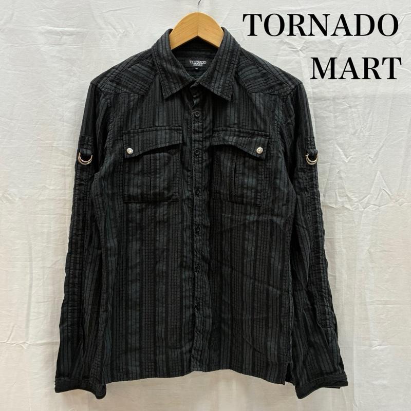 トルネードマート TORNADO MART シャツ、ブラウス 長袖 00s OLD ARCHIVE Y2K 異素材 刺繍 マルチ ストライプ ウエスタン シャツ 2WAY M メンズ USED 古着 中古 50168807