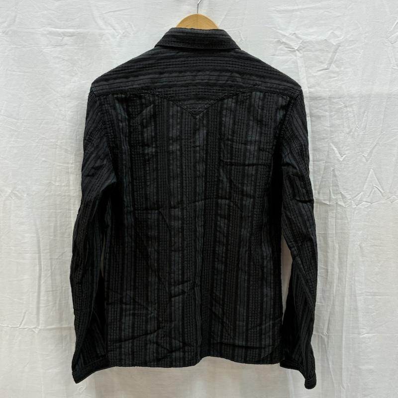 トルネードマート TORNADO MART シャツ、ブラウス 長袖 00s OLD ARCHIVE Y2K 異素材 刺繍 マルチ ストライプ ウエスタン シャツ 2WAY M メンズ USED 古着 中古 50168807