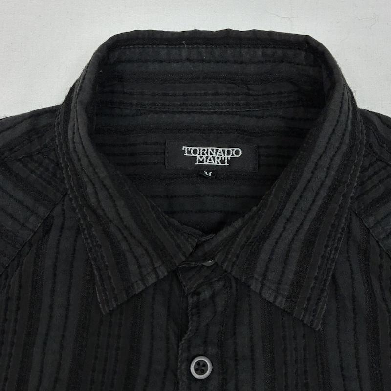 トルネードマート TORNADO MART シャツ、ブラウス 長袖 00s OLD ARCHIVE Y2K 異素材 刺繍 マルチ ストライプ ウエスタン シャツ 2WAY M メンズ USED 古着 中古 50168807