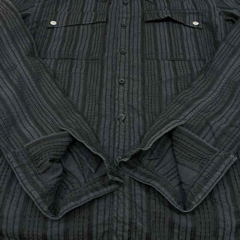 トルネードマート TORNADO MART シャツ、ブラウス 長袖 00s OLD ARCHIVE Y2K 異素材 刺繍 マルチ ストライプ ウエスタン シャツ 2WAY M メンズ USED 古着 中古 50168807