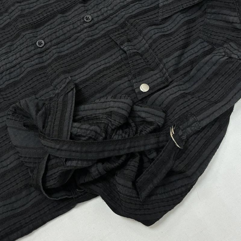 トルネードマート TORNADO MART シャツ、ブラウス 長袖 00s OLD ARCHIVE Y2K 異素材 刺繍 マルチ ストライプ ウエスタン シャツ 2WAY M メンズ USED 古着 中古 50168807