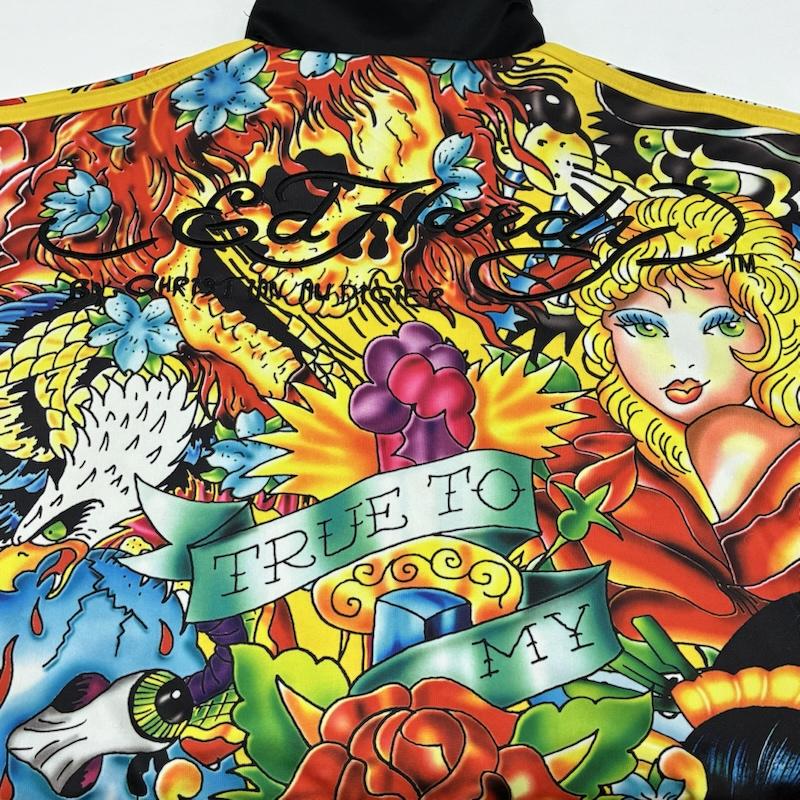 エドハーディー Ed Hardy ジャケット、上着 ジャンパー、ブルゾン CHRISTIAN AUDIGIER 総柄 タトゥー グラフィック サイドライン トラックジャケット - メンズ USED 古着 中古 50168810